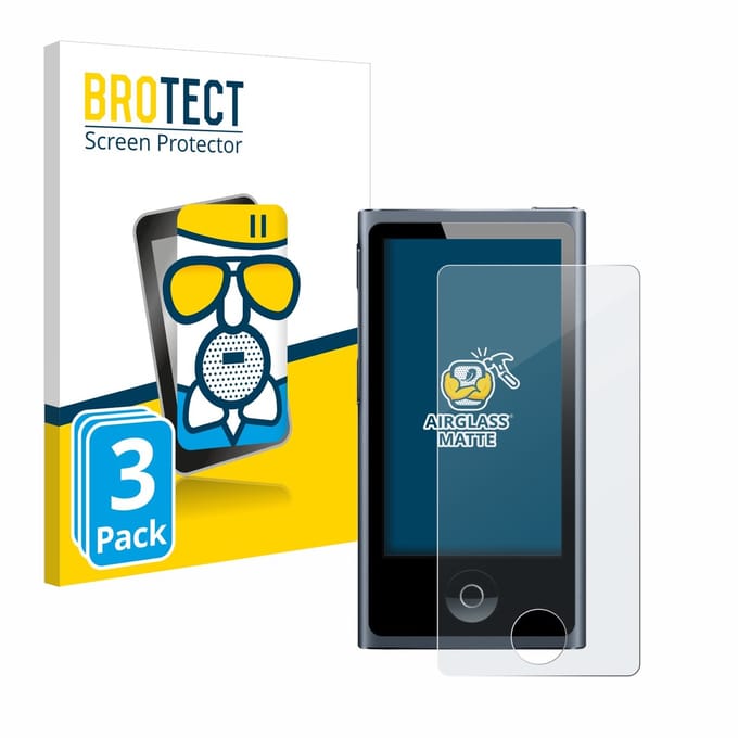 BROTECT - Screenprotector voor Apple iPod nano 2012 (7. Gen.) - Folie Beschermfolie Beschermglas matte 3 Stuks