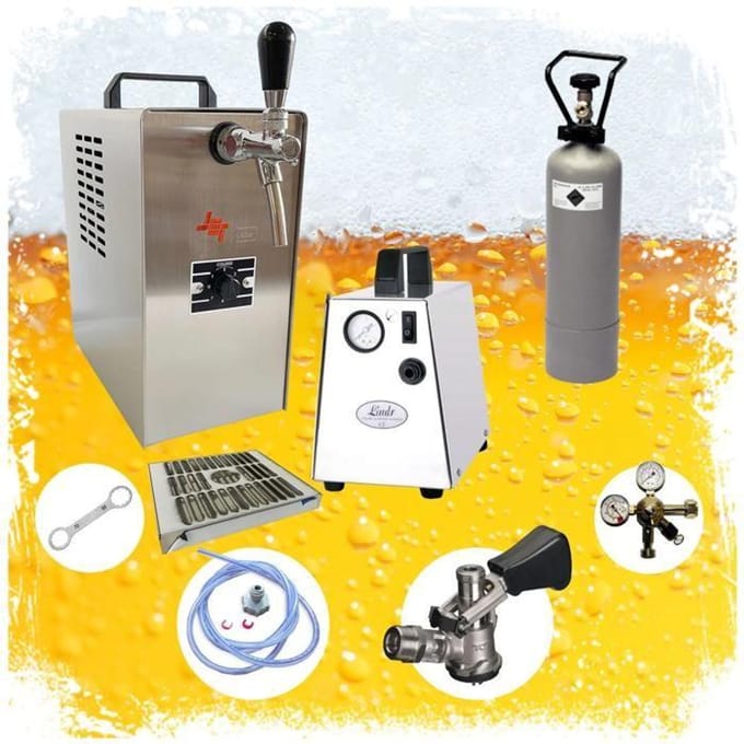 Complete Biertap JET 30 Set - 1-Kraans Doorstroomkoeler 30 Liter/Uur incl. Compressor