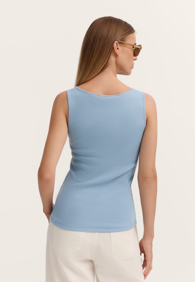 Bugatti Damen T-shirt van geribbelde jersey van viscose-mix