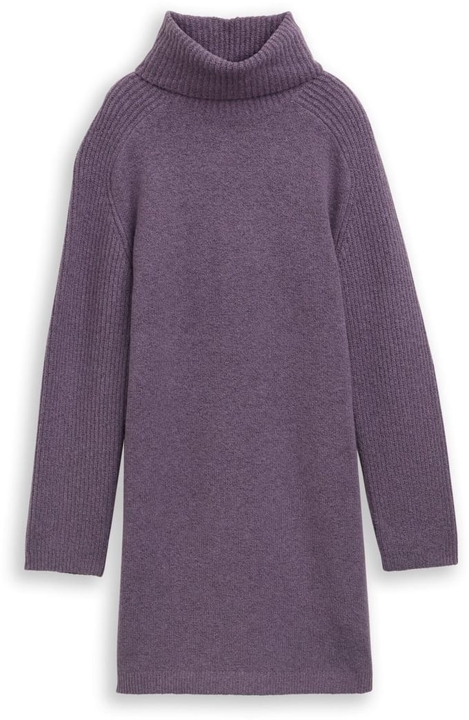 Tom Tailor Denim - Mini-jurk met col - Maat XS - dark lavender melange