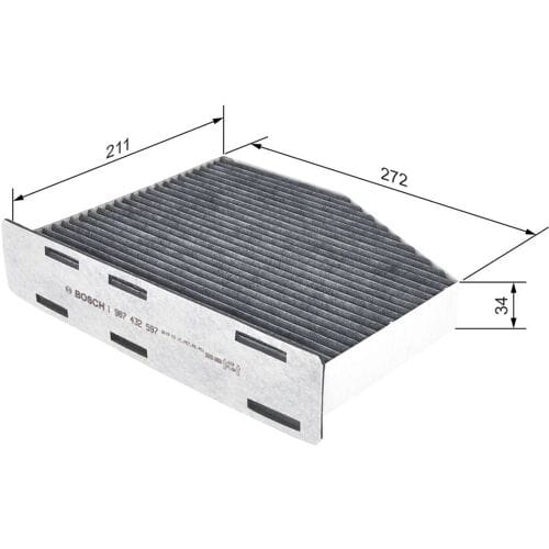 Cabineluchtfilter  BOSCH 1 987 432 597