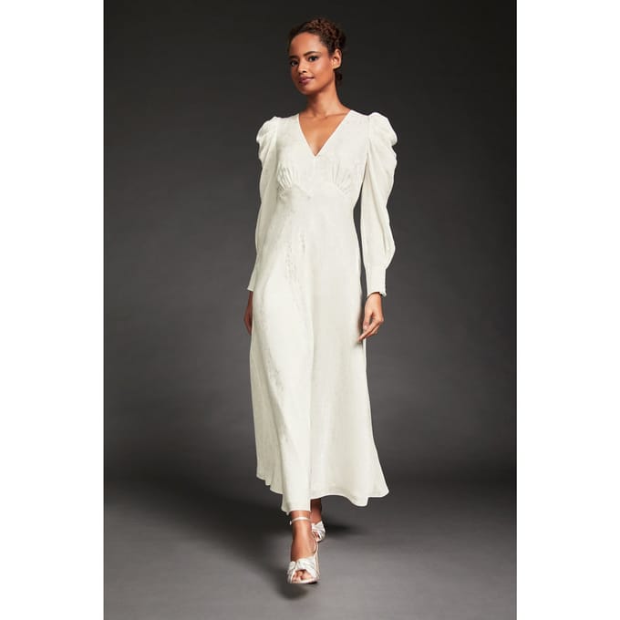 LK Bennett Dr Rose - V Neck Bridal Ivory Größe: 16 | Maxikleider Outlet | Damen | Rosa