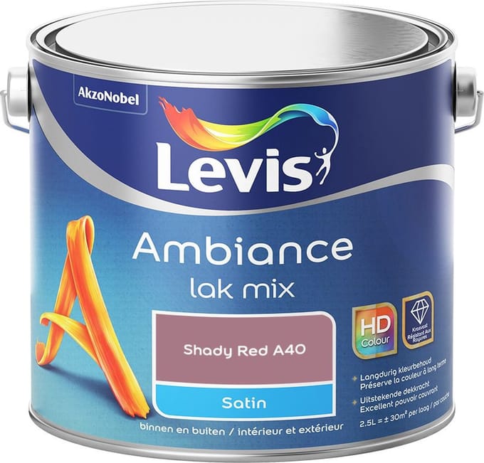 Levis - Ambiance Lak Satin Mix - Shady Red A40 - Mengverf - 2,5 L
