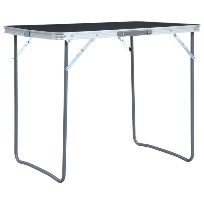 vidaXL - Campingtafel - inklapbaar - met - metalen - frame - 80x60 - cm - grijs
