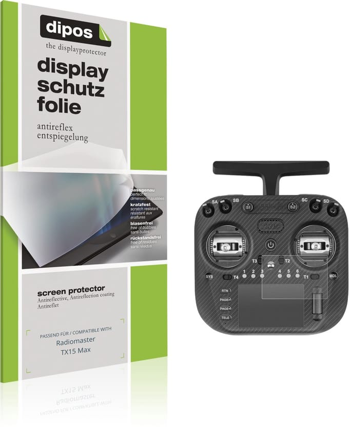 dipos – 2x Matte Beschermfolie geschikt voor Radiomaster TX15 | Krasbestendige & antireflecterende Screenprotector Ultra-Thin