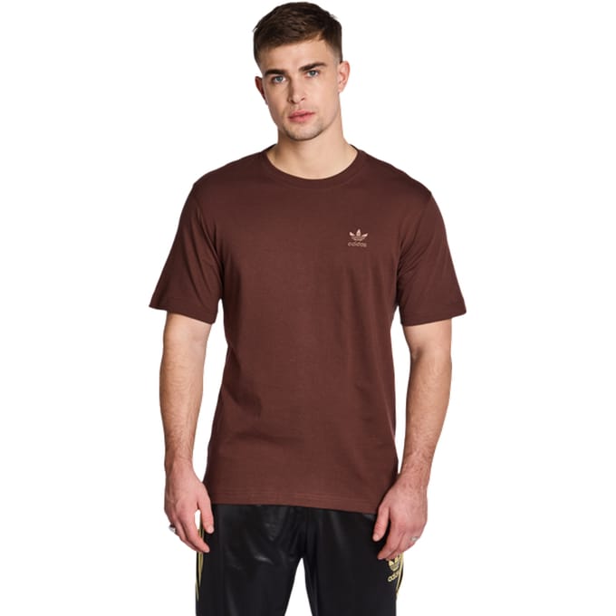 Adidas Essentials T-shirts Heren - Bruin - Maat S - Katoen Jersey
