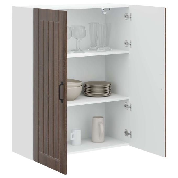 vidaXL - Wandkast - LUCCA - Bruin - eiken - 80 - x - 31 - x - 100 - cm - Bewerkt - hout