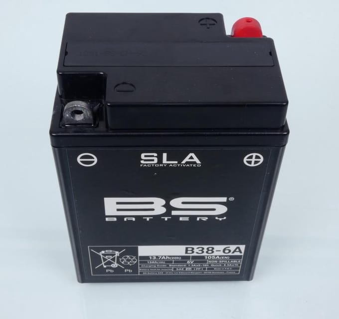 Batterie SLA BS Battery B38-6A SLA / 6V 13.7Ah pour moto Neuf