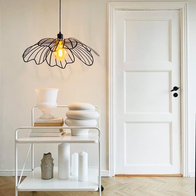 Dyberg Larsen hanglamp BLUMEN, matzwart, Ø 60 cm