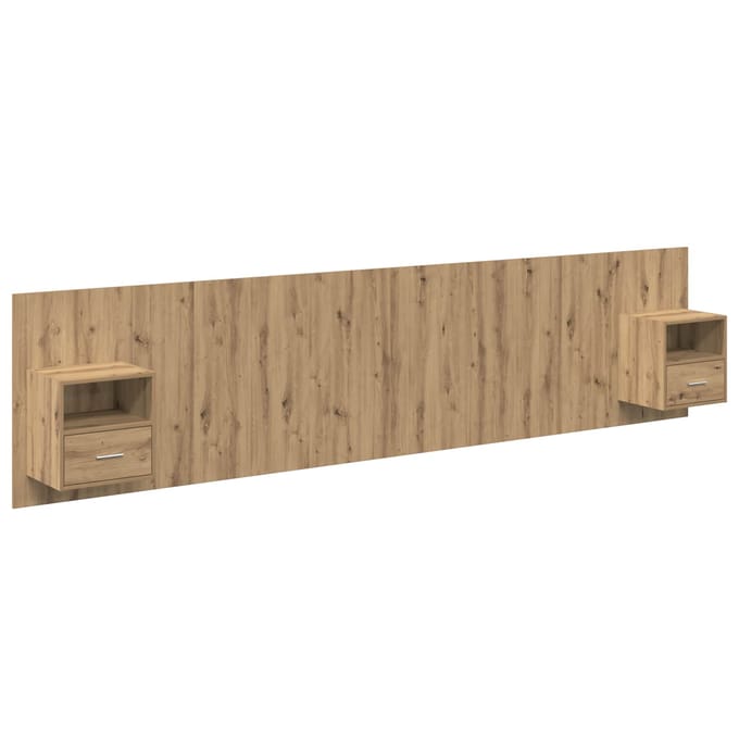 vidaXL - Hoofdeinde - Met - Kast - 3 - st - Artisan - Eiken - Bewerkt - hout