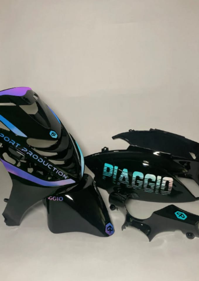 Piaggio Zip Stickerset - Piaggio - Blauw/paars cameleon