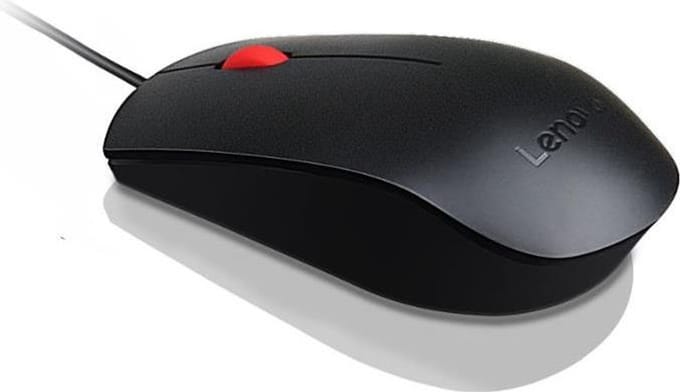 Lenovo Essential - mouse - USB - black - Muis - Optisch - 3 knoppen - Zwart