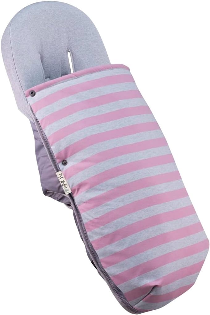 Universele voetenzak voor kinderwagen katoen roze
