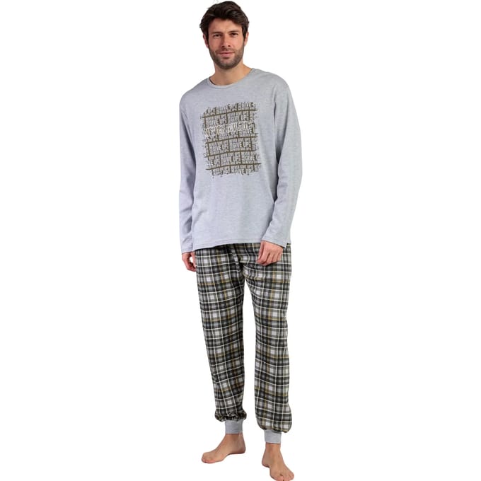 Pyjama-sets Admas Pyjama broek top lange mouwen Never Give Up