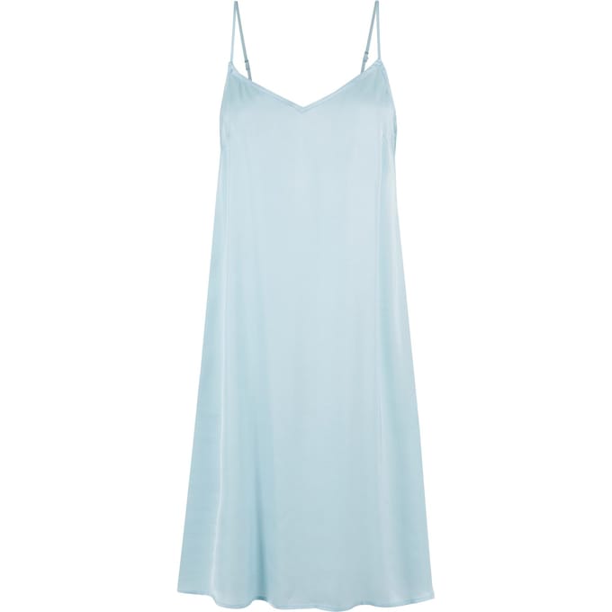 Urban Classics - Viscose Satin Slip Korte jurk - M - Blauw