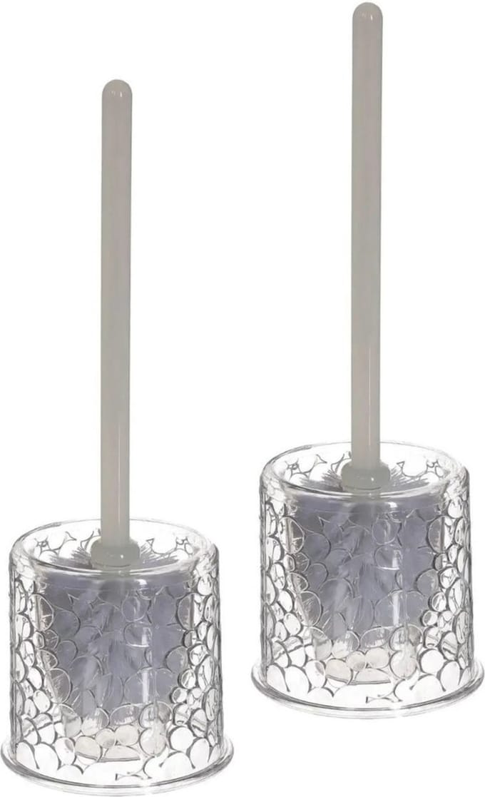 5Five - 2x stuks WC-/toiletborstels met houder kunststof 37 cm