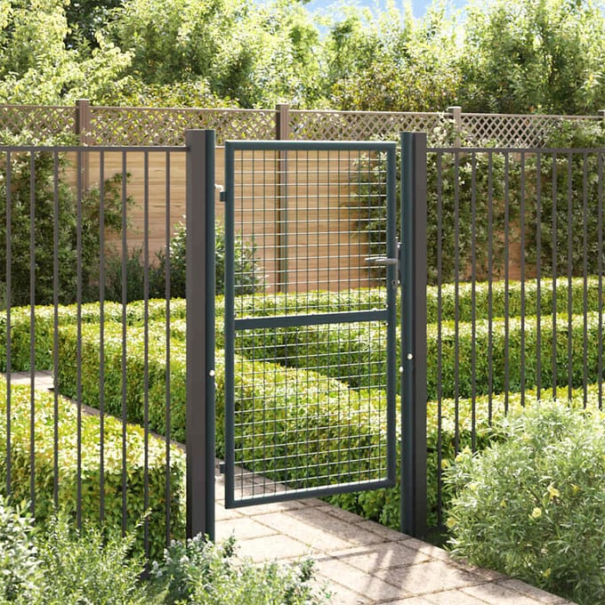 vidaXL - Tuinhek - van - gaas - gegalvaniseerd - staal - 100x150 - cm - grijs