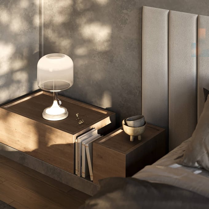 Maytoni LED tafellamp Spirito, wit, glas, hoogte 42 cm