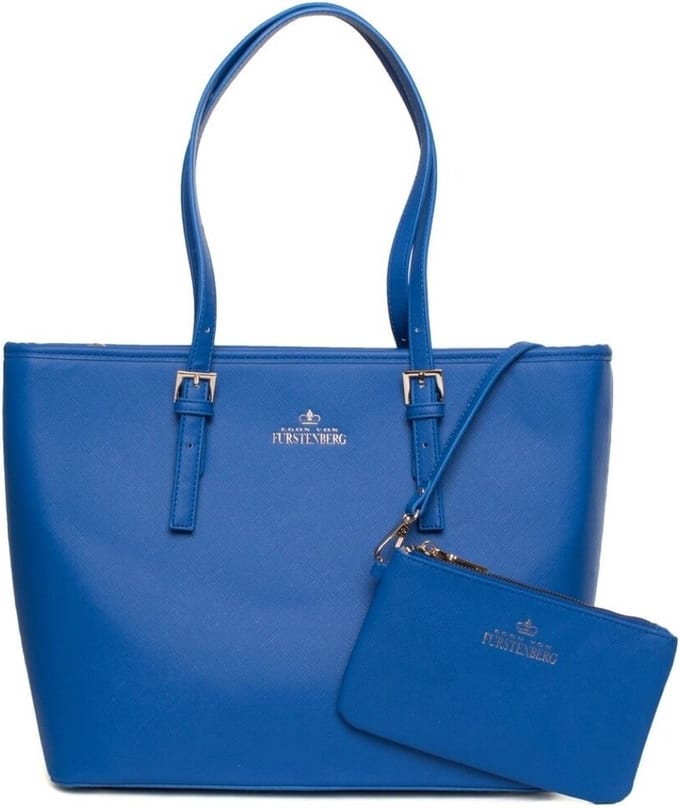 Egon von Furstenberg FABRICE dames luxe schoudertas royal blue shopper