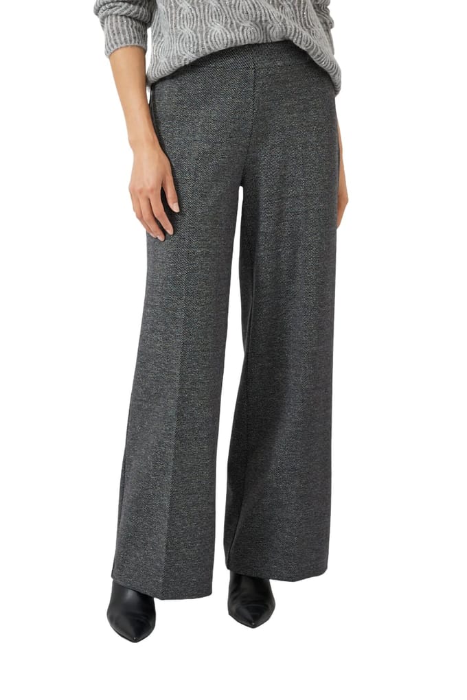 s.Oliver - female - Broek met extra wijde pijpen van viscosemix - elastisch & gevlekt