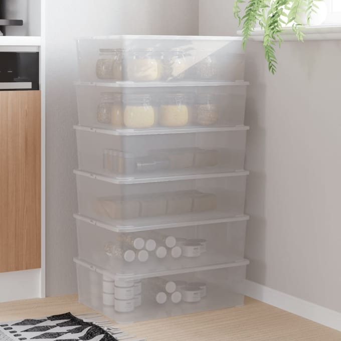 vidaXL - Opbergboxen - 6 - st - stapelbaar - 25 - L - kunststof