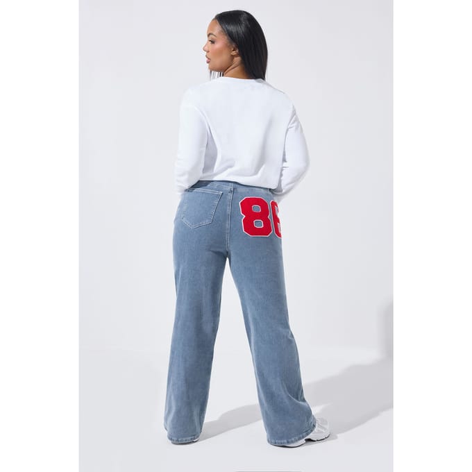 Limited Collection Blauwe '87' Wijde Pijpen Jeans Size 48