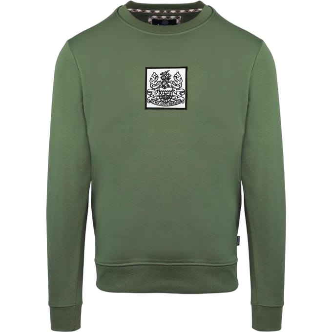 Aquascutum Heren geribbeld sweatshirt (Militair Groen)