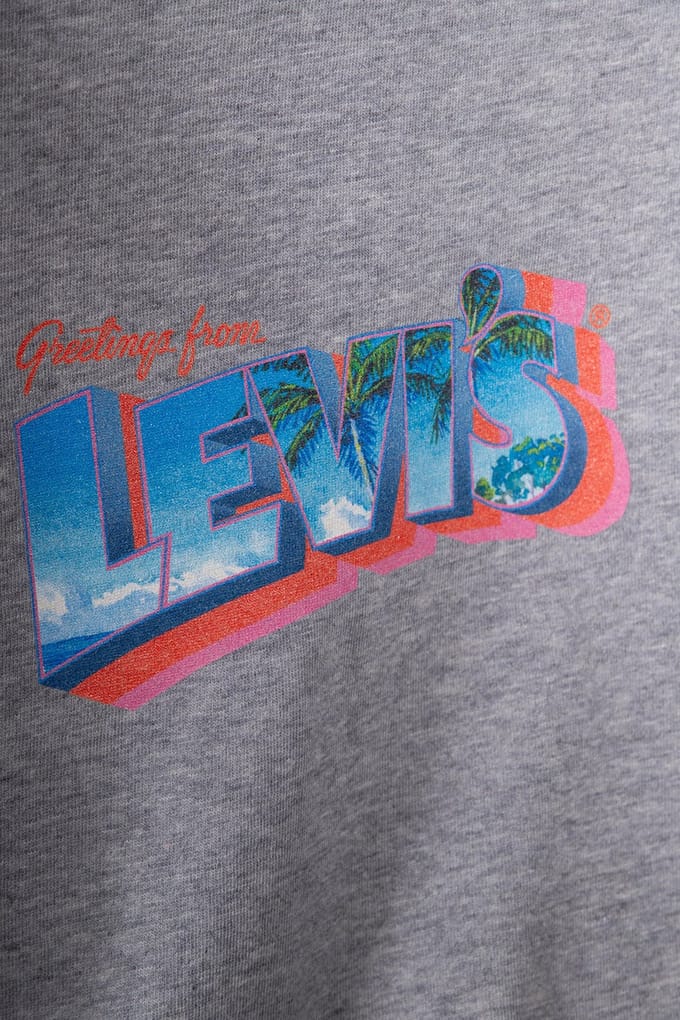 Levi's The Perfect Tee Blue Skies Postcard Größe: M | Hemden Outlet | Damen | Blau