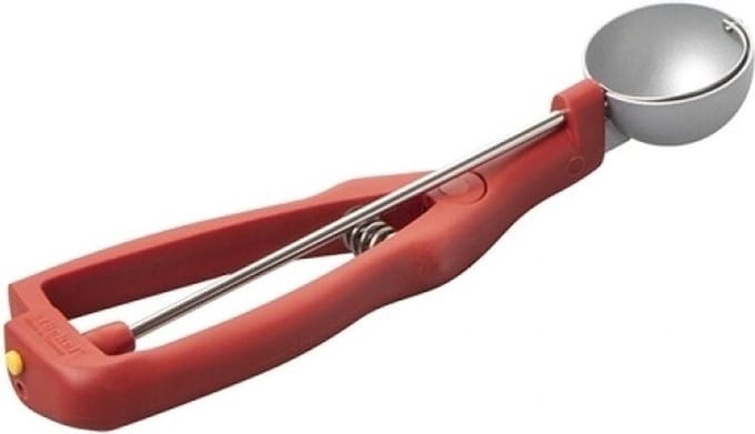 St鯿kel IJsportioneerlepel - �mm - 1/40Ltr - Rood