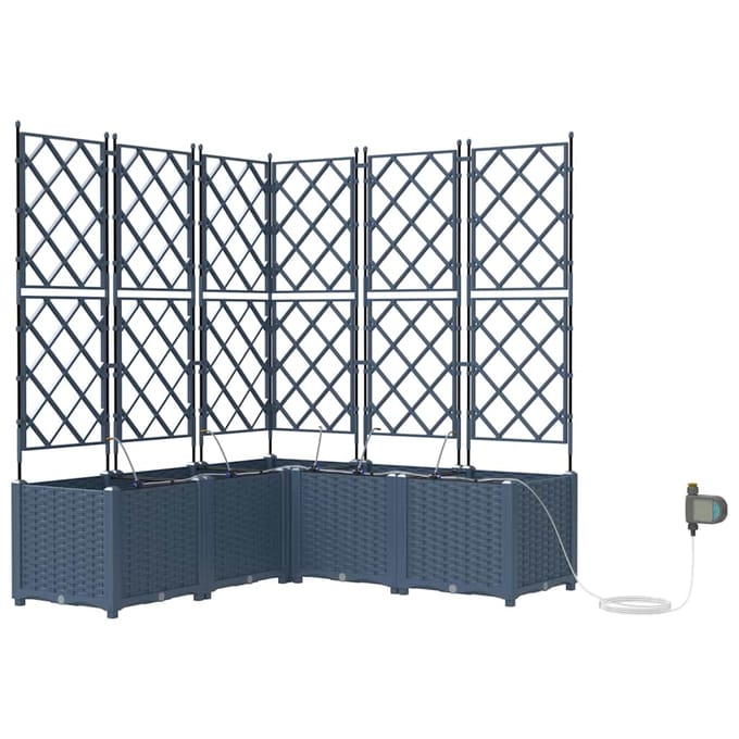 vidaXL - Plantenbak - 5 - st - Grijs - 120 - x - 120 - x - 142 - cm - PP