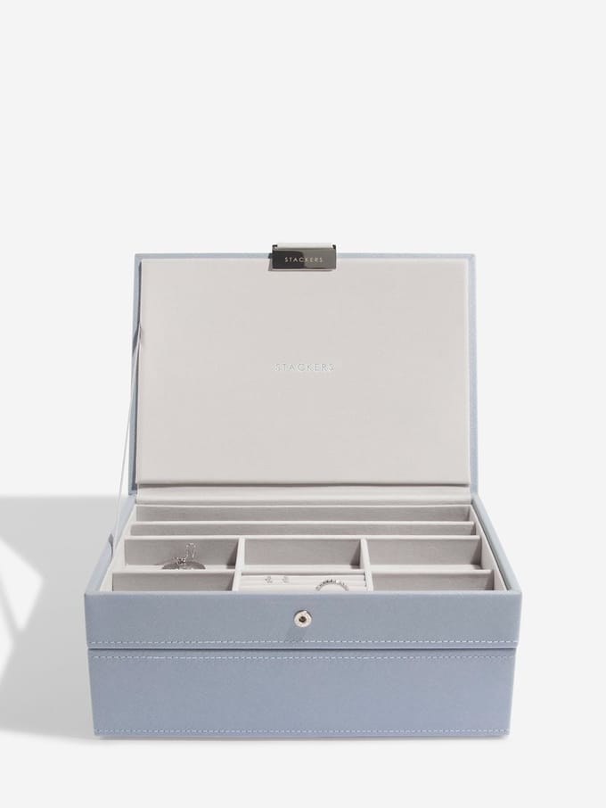 STACKERS BLUE - Sieradendoos - Juwelendoos - Sieradenhouder - Sieraden Organizer - 2-set