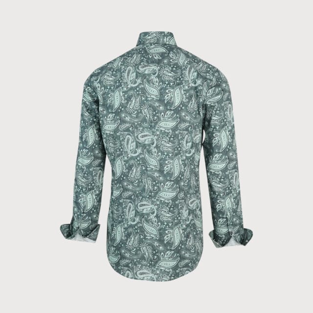 Blue Industry Groen paisley print overhemd |