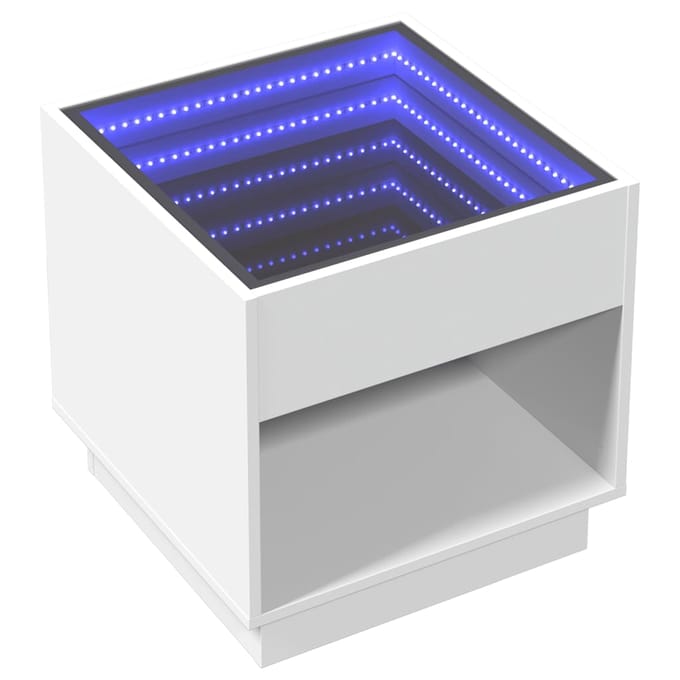 vidaXL - Salontafel - met - Infinity - LED - 50x50x50 - cm - wit