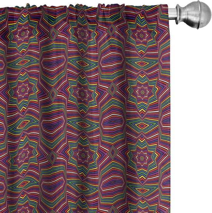 ABAKUHAUS Abstrakt Voorhangen – Gardijnen – 2x75x245 cm – Multicolor
