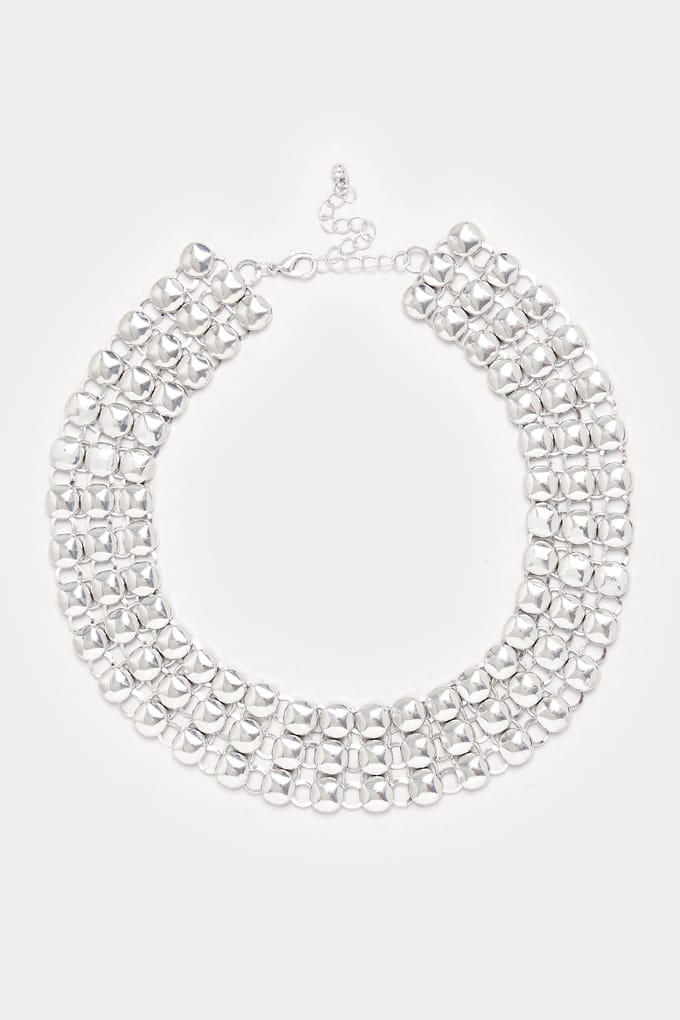 Yours Choker Ketting Met Studs In Zilversize One Size