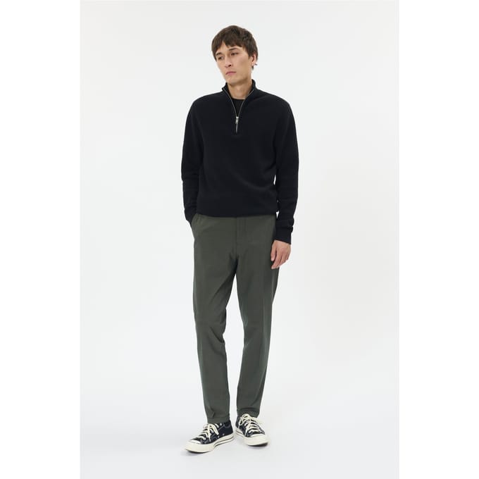 Slim fit chino met bandplooien Model 'Maliam'