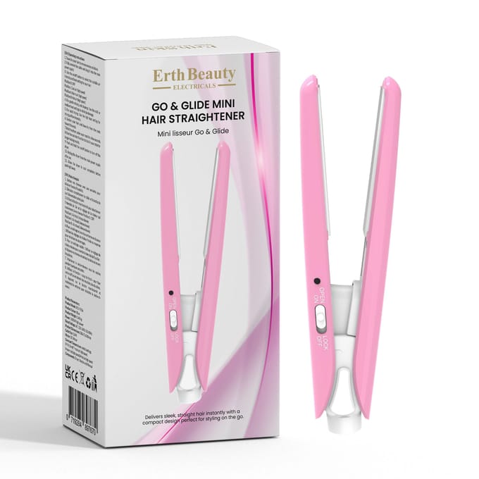 ErthSkin London Go & Glide Mini Haarglatter – Roze