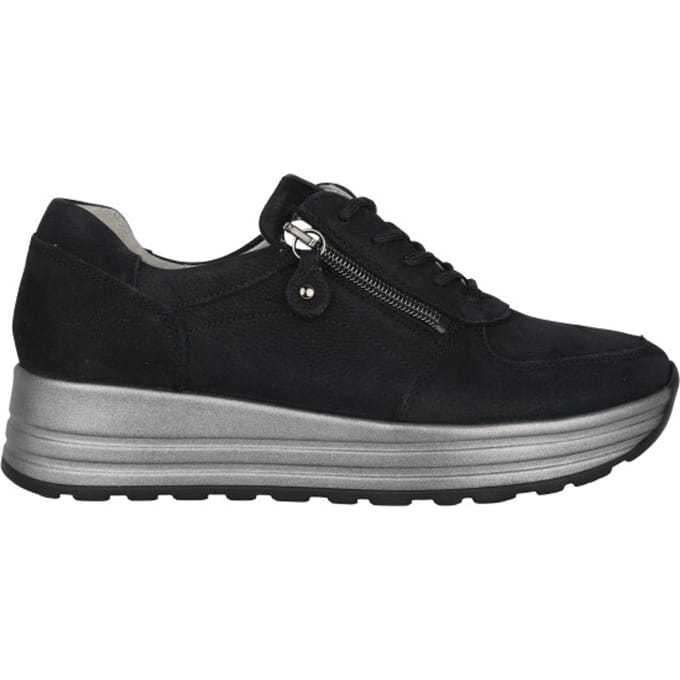 Waldläufer H-Lana - dames sneaker - Zwart - maat 40 (EU) 6.5 (UK)