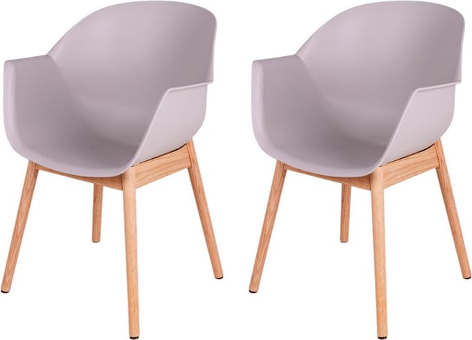 MaximaVida eetkamerstoel Cuyp XXL taupe eiken stoelpoten- 2 stuks