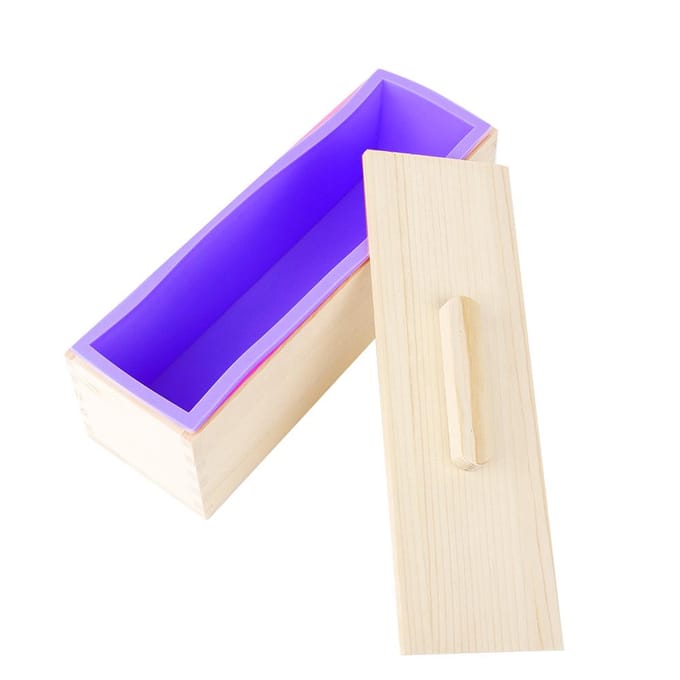 1200 ml rechthoekige siliconen zeepvorm met deksel doe-het-zelf-gereedschap voor het bakken van cake-ijschocolade purple