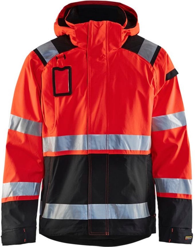 Blåkläder 4987-1987 Shell jack High Vis ongevoerd Rood/Zwart maat 4XL