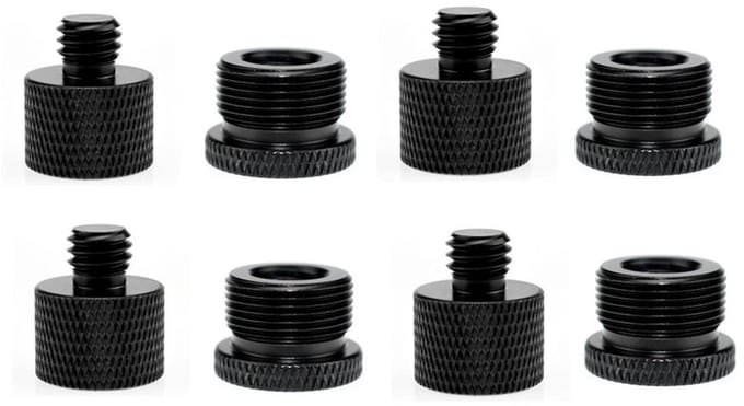 Dailygoods - Set van 8 Schroefadapters voor Microfoonstatief
