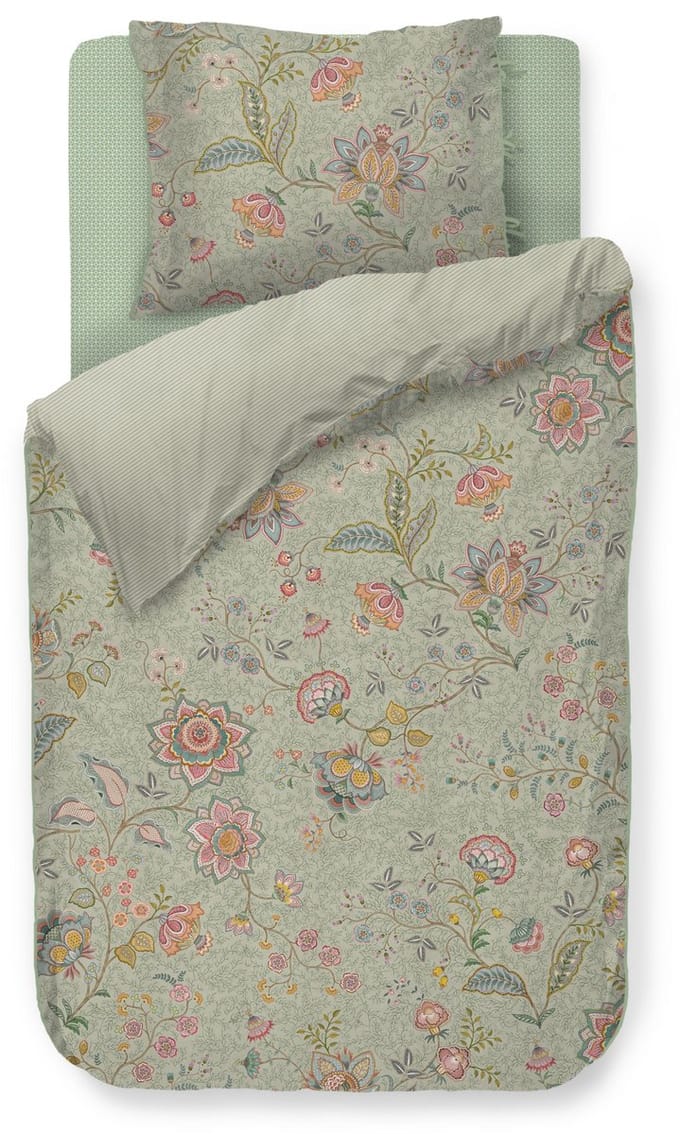 Pip Studio Mumbai Morning kussensloop - Licht groen - 60 x 70 cm