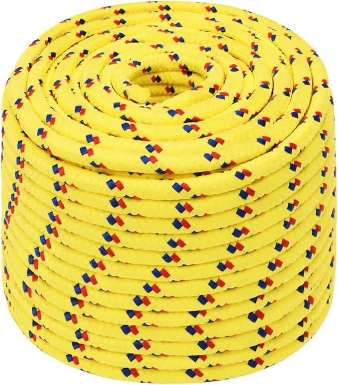 Boottouw - Maritiem touw - Bootbevestiging - Weerbestendig polypropyleen - 12 mm 50 m - Geel