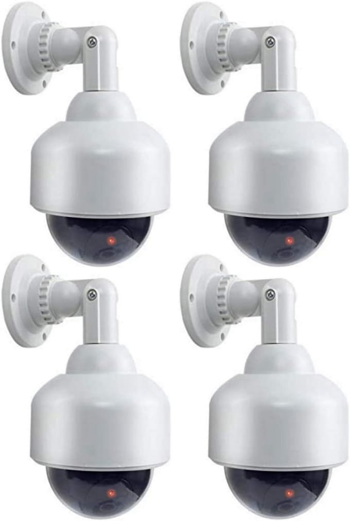 Dome Camera Dummy - Bewakingscamera Nep - Diefstal Afschrikken - Knipperend LED Licht - 360 Graden - Wit