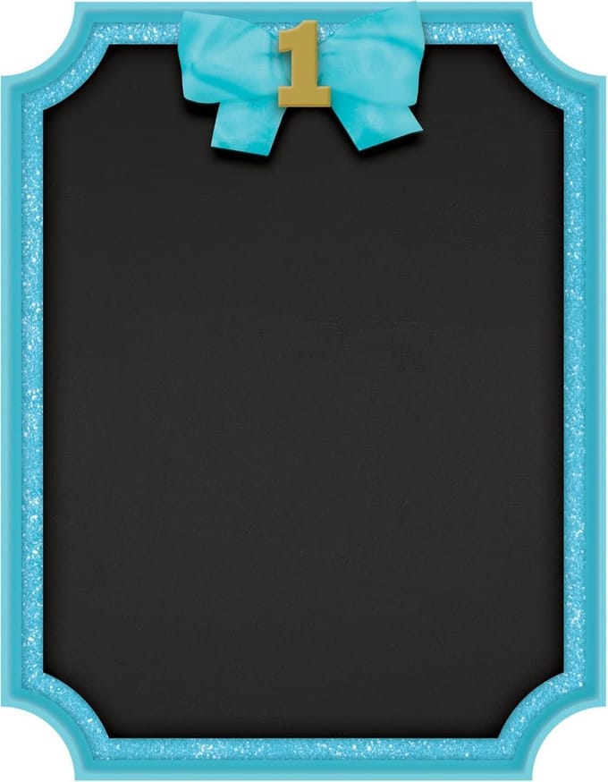 Amscan Krijtbord Eerste Verjaardag 23 X 18 Cm Blauw