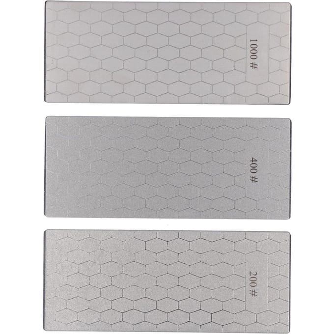 3 PCS Pierre à Aiguiser avec Base Antidérapante Grain 200 400 1000 Pierre à Aiguiser pour Couteaux pour Cuisine gray