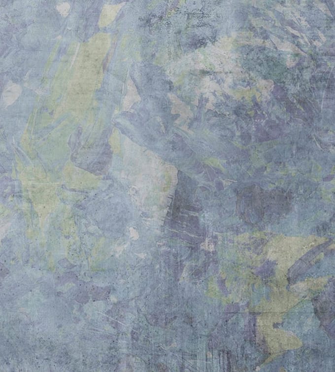 Fotobehang - Blue Painting Abstract 225x250cm - Vliesbehang