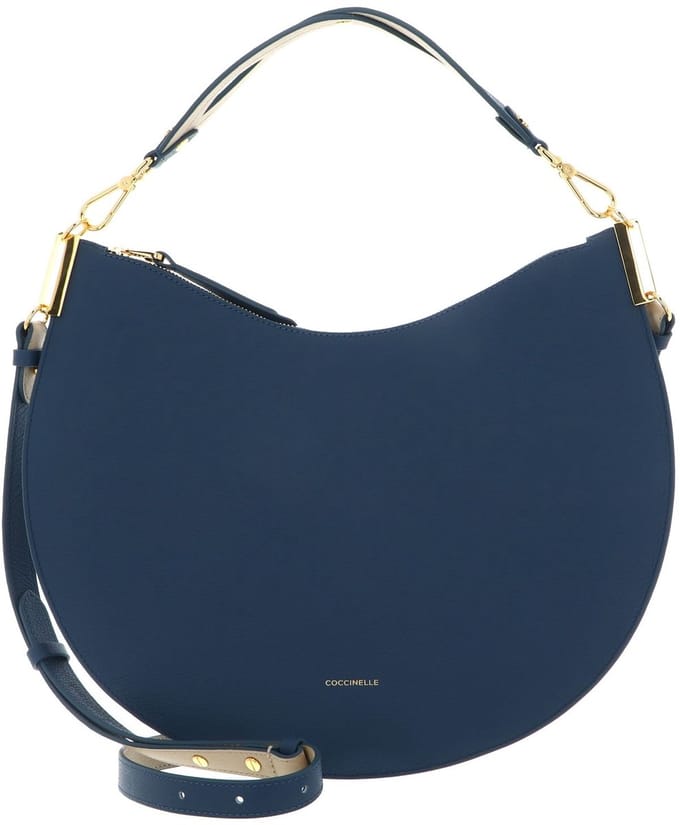 COCCINELLE Leren schoudertas Sunup Handbag Double Grainy Leather Deep Blue / Sandshell petrol
