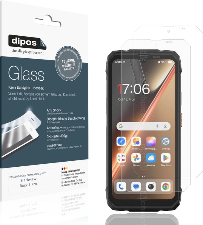 dipos – 2x Matte Pantserfolie geschikt voor Blackview Rock 1 Pro | 9H Screenprotector